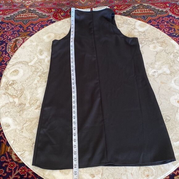 Lulus Black Sleeveless Cocktail Dress Pearl Neckline - Picture 14 of 14